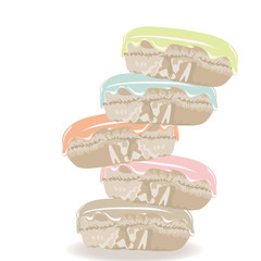 Vector Colorful realistic macaroons