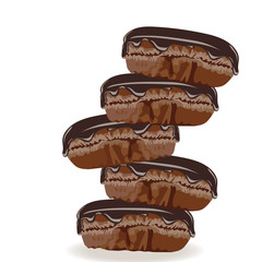 Vector Chocolate macaroons isolated