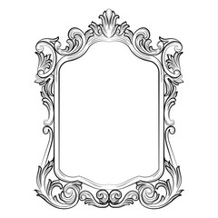 Baroque Rococo Mirror frame decor. Vector French Luxury rich carved ornaments and Wall Frames. Victorian Royal Style frame