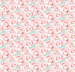 Watercolor Pink Rose pattern. Vector rose flowers pattern