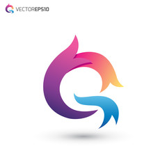 Naklejka premium Abstract Colorful Letter Q Logo