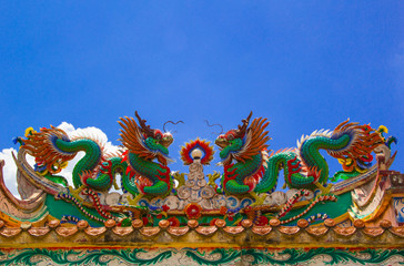 Fototapeta premium twin colorful dragon