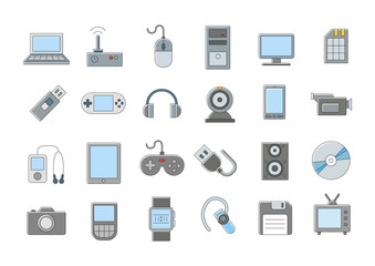 Computer technologies vector icons set
