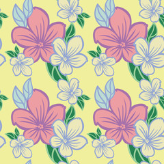 Seamless flower pattern. Beautiful background for banners, labels, posters, web, invitations, weddings, greeting cards, albums. Vector clip art.