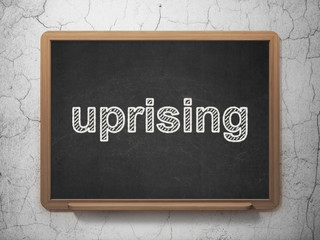 Politics concept: Uprising on chalkboard background