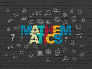 Learning concept: Mathematics on wall background