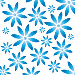 Floral pattern with Gzhel flowers.