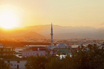 Fototapeta na wymiar Mosque at sunrise