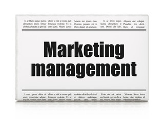 Advertising concept: newspaper headline Marketing Management