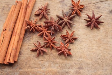 star anise and cinnamon
