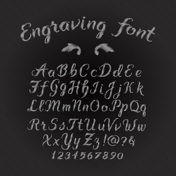 Engraving font set