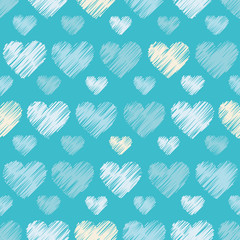 Seamless vector background with decorative hearts. Print. Cloth design, wallpaper.