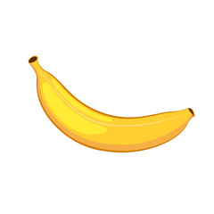 Banana. Isolated object on a white background. Cartoon icon. Vector illustration.