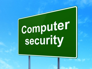 Privacy concept: Computer Security on road sign background