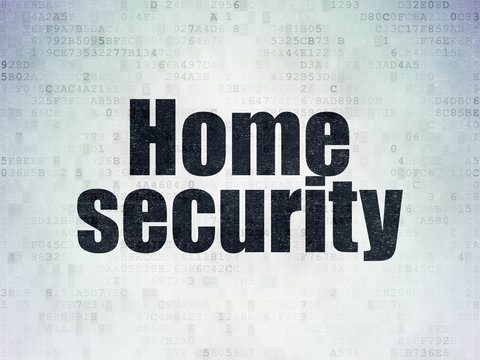 Safety concept: Home Security on Digital Data Paper background