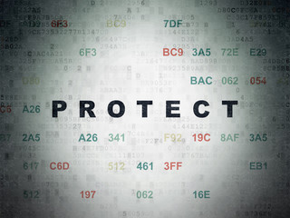 Privacy concept: Protect on Digital Data Paper background