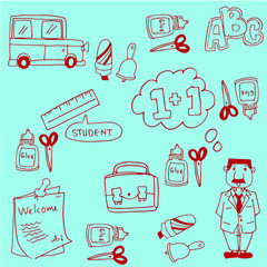 Doodles school collection stock vector