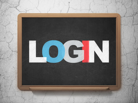 Security concept: Login on School board background