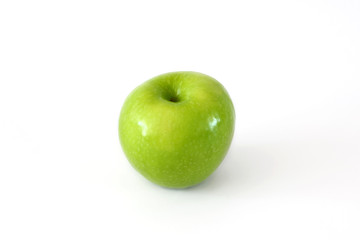 Green apple on white background
