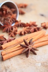 star anise and cinnamon