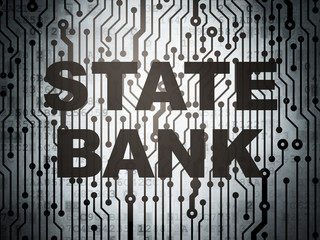 Money concept: circuit board with State Bank