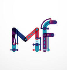 Abstract line design letter logo