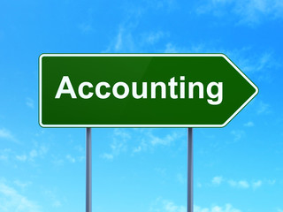 Banking concept: Accounting on road sign background