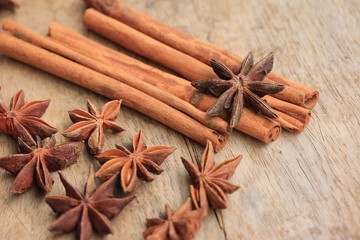 star anise and cinnamon