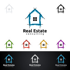 Real estate vector logo design, abstract home, house logo realty, 