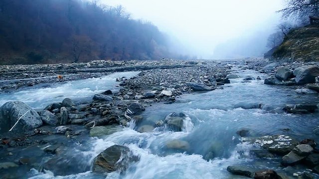 The riverbed Vandam Chay.Village Vandam.Gabala.Azerbaijan