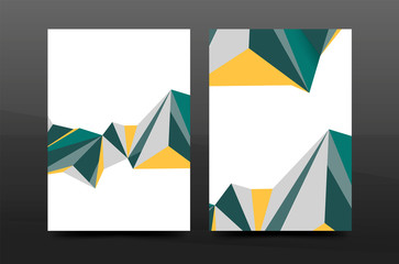 3d abstract geometric shapes. Modern minimal composition. Business annual report cover design.
