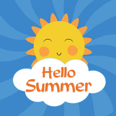 summer card with sun shine design