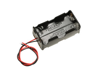 AA Battery holder case isolated on white background