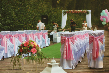 The decorations for wedding ceremony