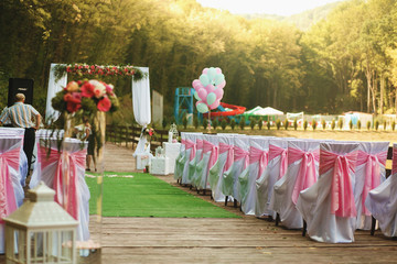 The decorations for wedding ceremony