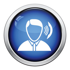 Businessman avatar making telephone call icon