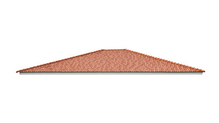 Orange roof tiles isolated on white background