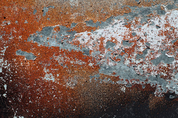 Different peeled and scratched dyes on rough metal surface 4