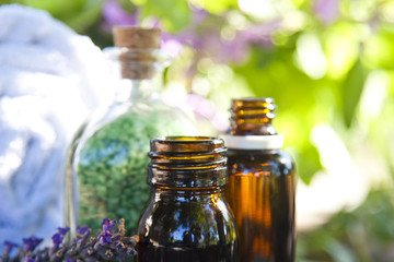 natural cosmetics and massage oil