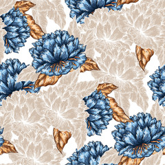 Fototapety  Seamless Graphic flower pattern