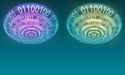 Futuristic abstract background with binary code and transparent