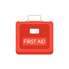 Red Plastic First Aid Kit Simplified Icon