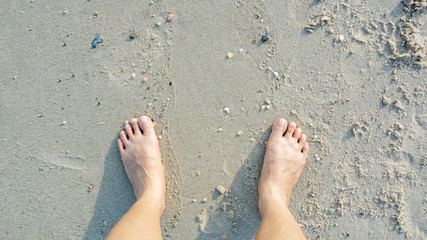 stand on color sand texture.