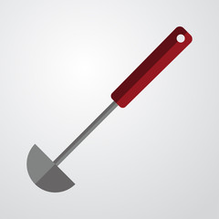 Icono plano cucharón cocina color sobre fondo degradado