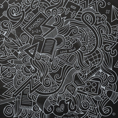 Cartoon vector hand-drawn Doodle on the subject of education.