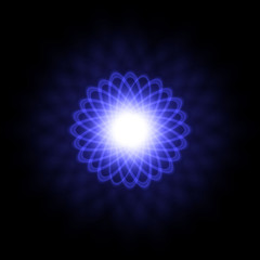 Abstract glowing flower on a black background