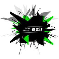 Vector illustration, abstract object, explosion substance matter