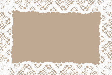 White lace on neutral background.
