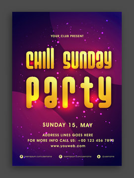 Chill Sunday Party Flyer or Banner.