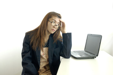 women in office.she work hard